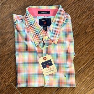 Saddlebred Red and Pink Casual Button Down Shirt